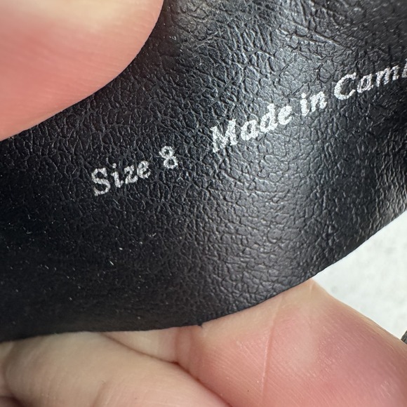 New Womens Dolce Vita Cataya Black Faux Leather Platform Slide Heel Sandal Sz 8 - Picture 8 of 8